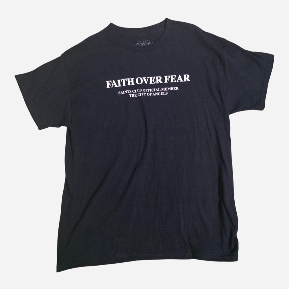 NEW Popular Poison Faith Over Fear Black T-Shirt Size Large Streetwear NWOT